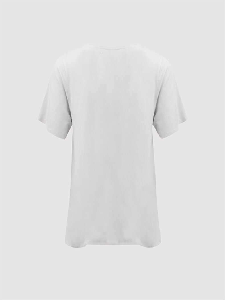Crew Neck Comfortable Cut Wit T-shi̇rt