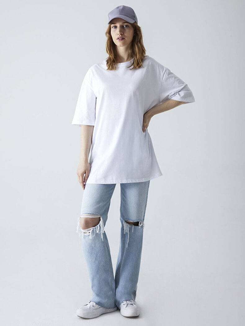 Oversized Weiss T-shirt