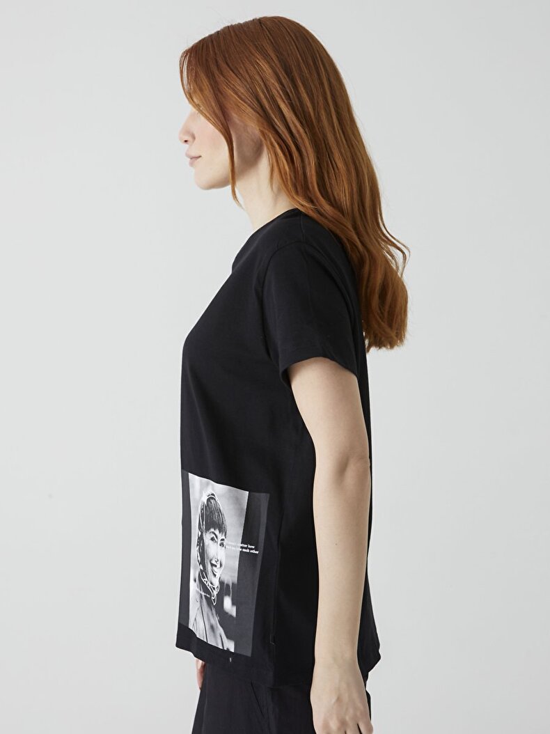 Photo Print With Print Black T-shirt