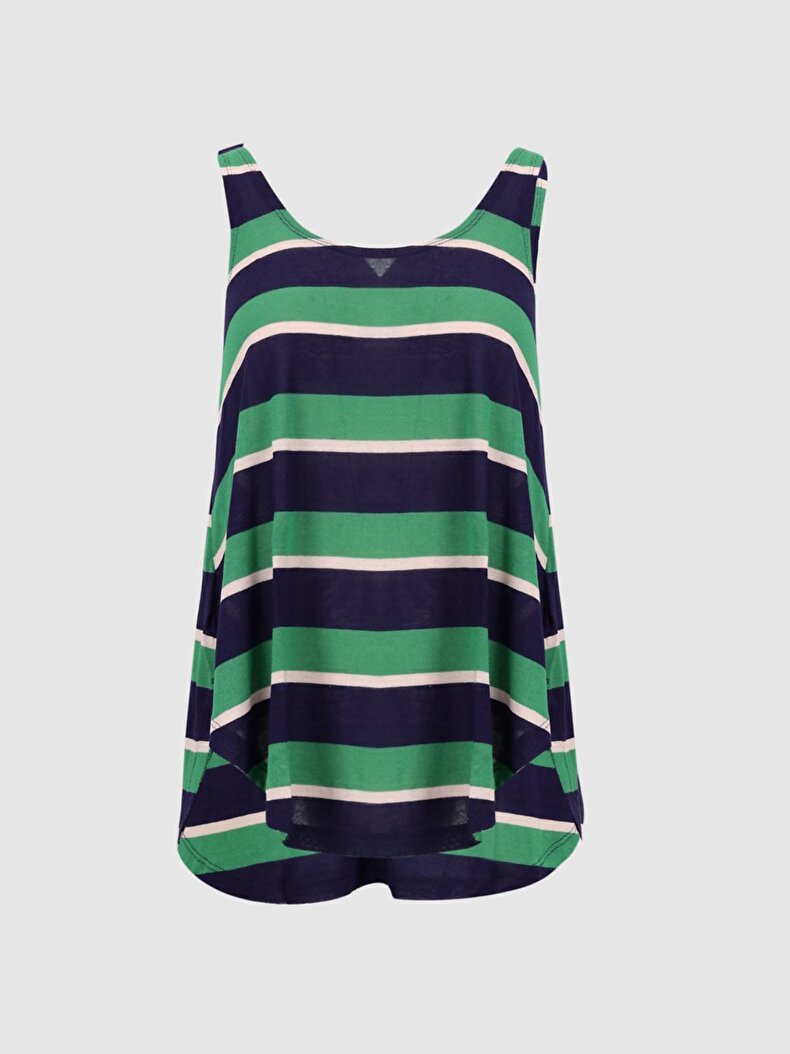 Striped Print Thick Spaghetti Strap Atleet