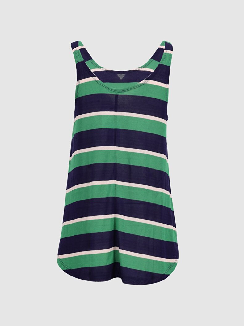 Striped Print Thick Spaghetti Strap Atleet
