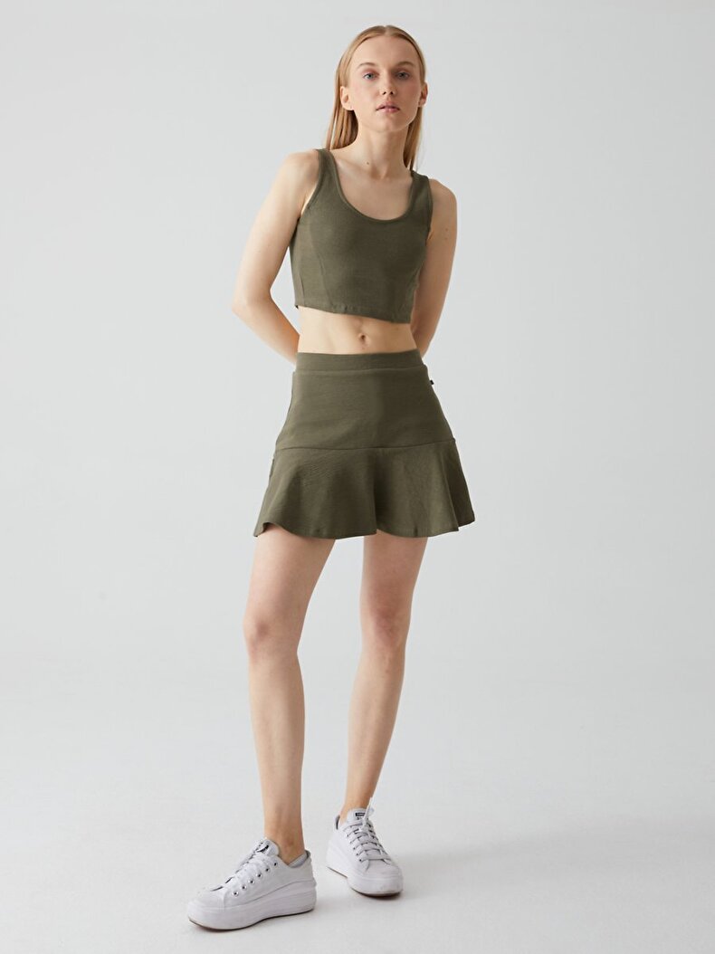 Textured Cropped Green Athlete