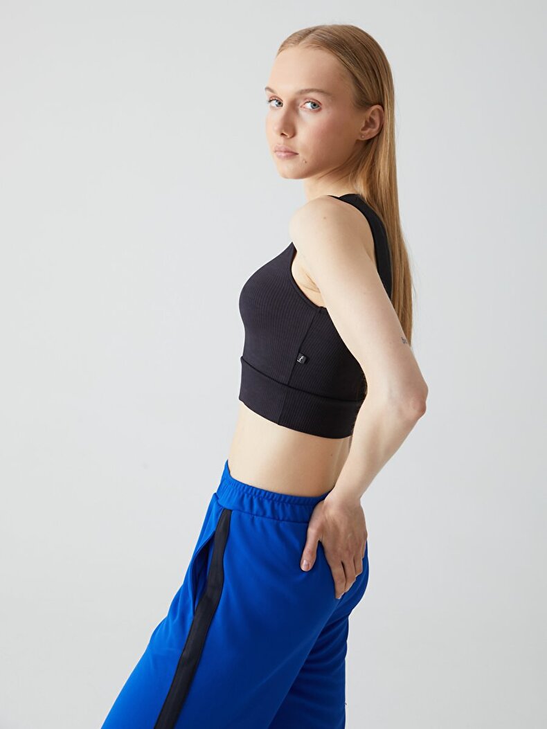 Ribbed Cropped Ball Black Athlete