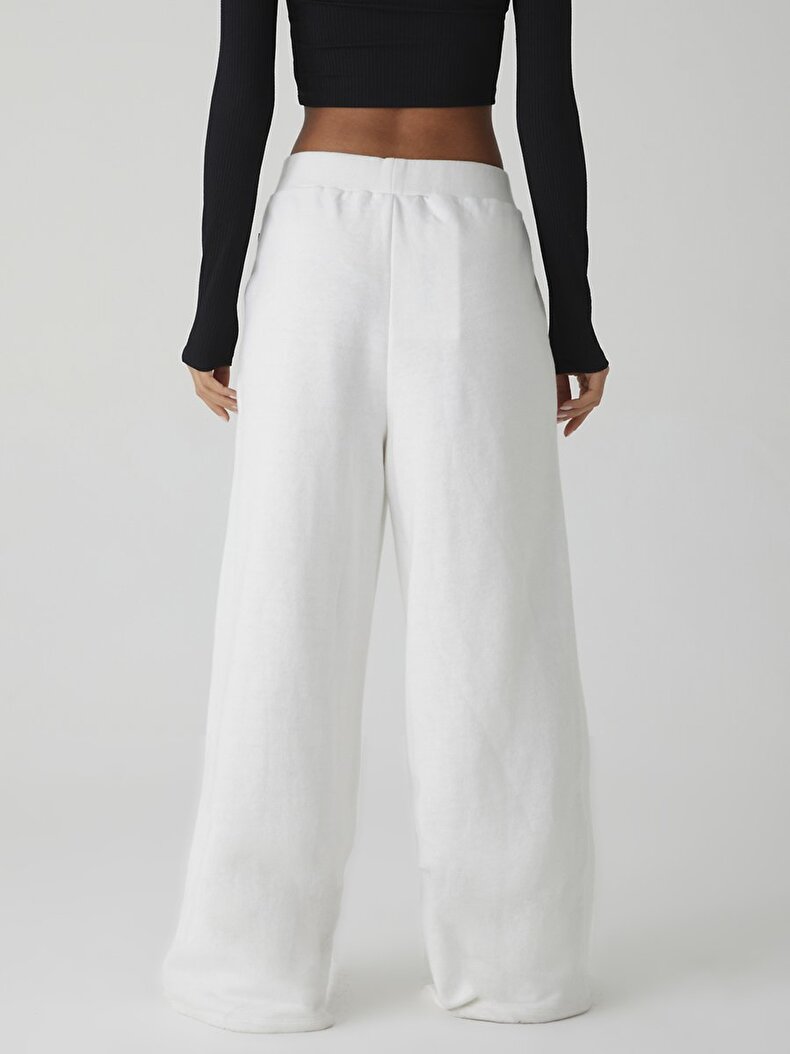 LTB Beli Lastikli Geniş Paça Beyaz Pantolon. 3