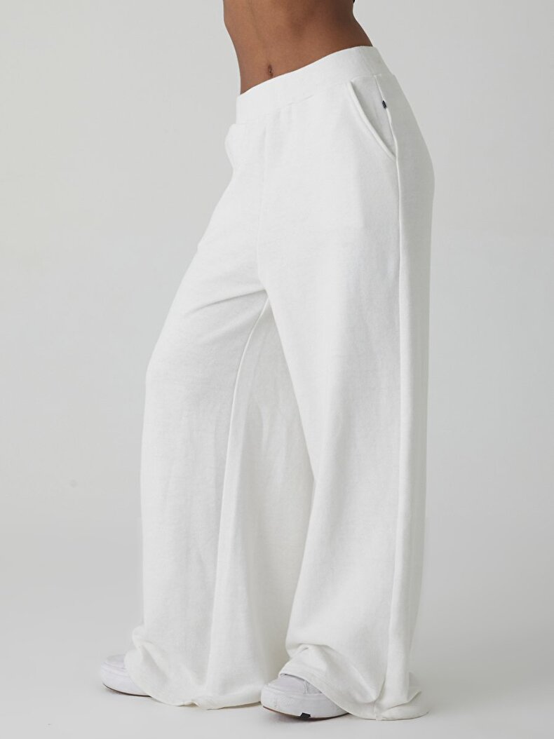 LTB Beli Lastikli Geniş Paça Beyaz Pantolon. 4