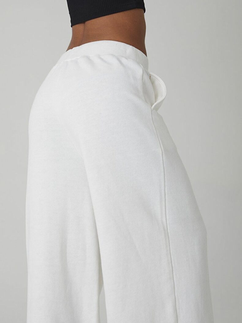 LTB Beli Lastikli Geniş Paça Beyaz Pantolon. 5