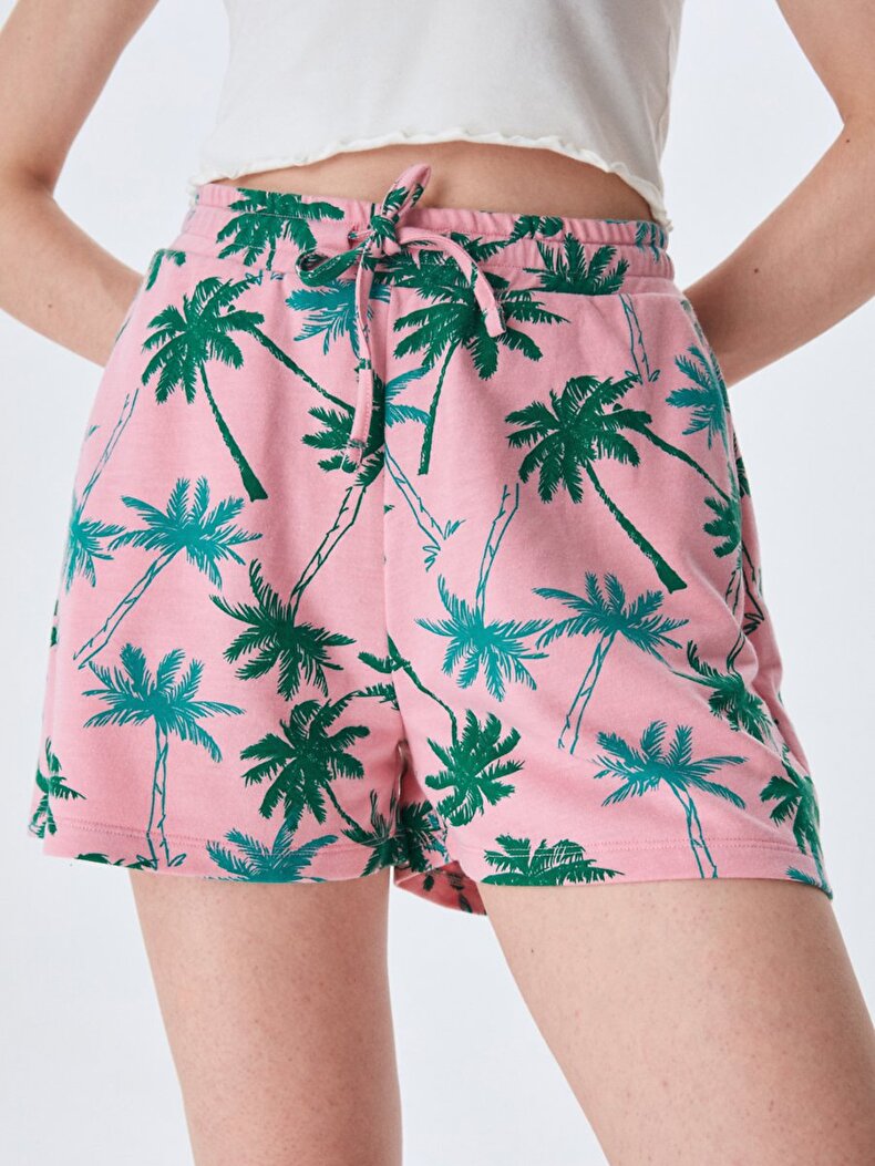 Palmtree Pattern Short Shorts