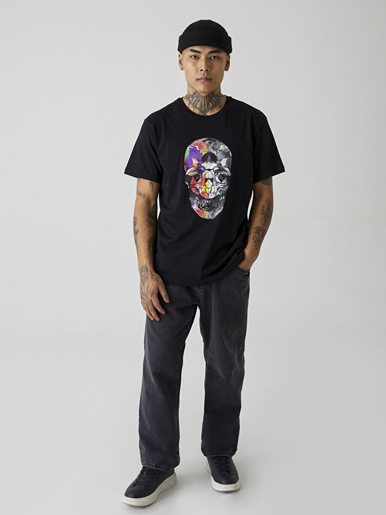Graphic Print With Print Schwarz T-shirt