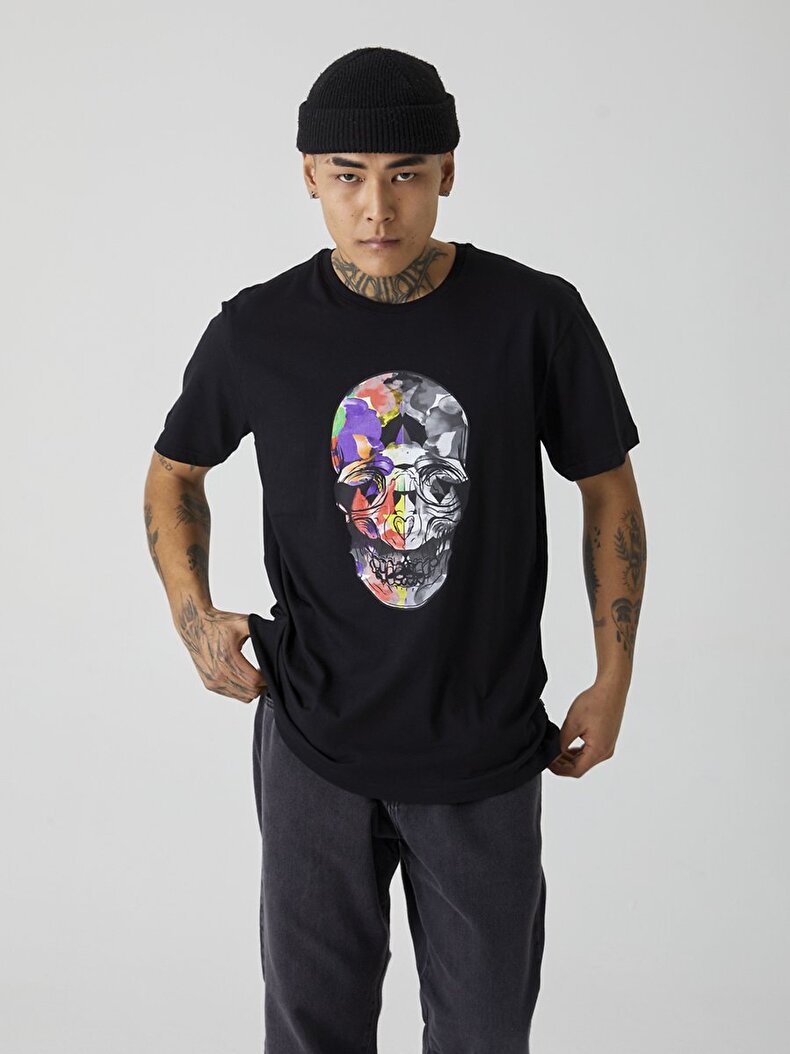 Graphic Print With Print Schwarz T-shirt