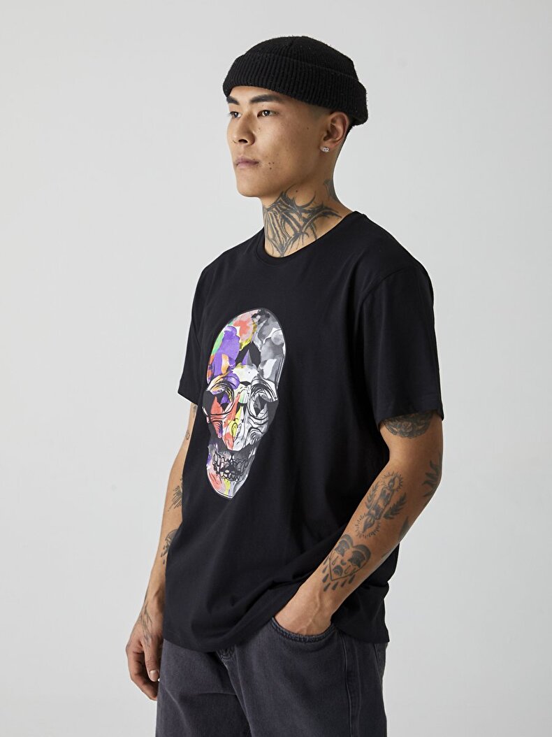 Graphic Print With Print Schwarz T-shirt