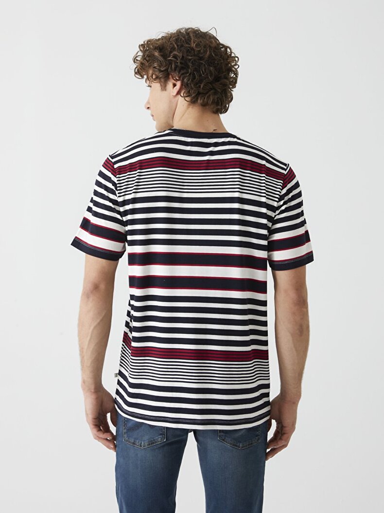 Contrast Striped Print T-shirt
