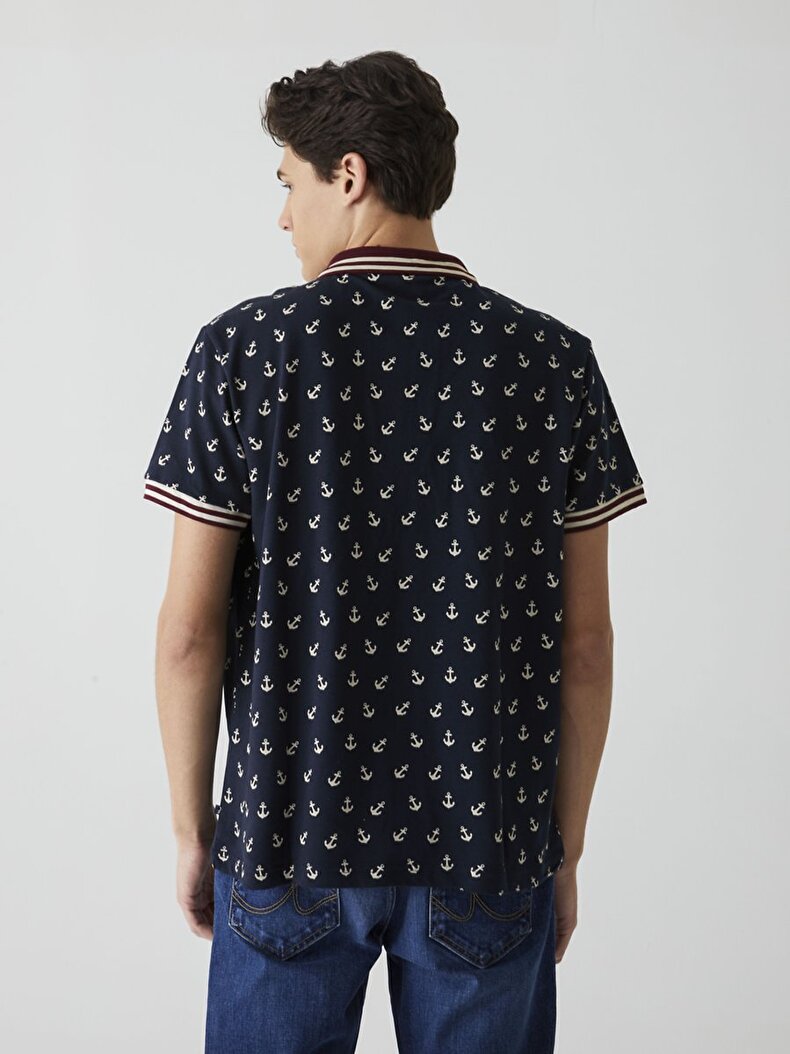 Anchor Pattern Polo T-shirt