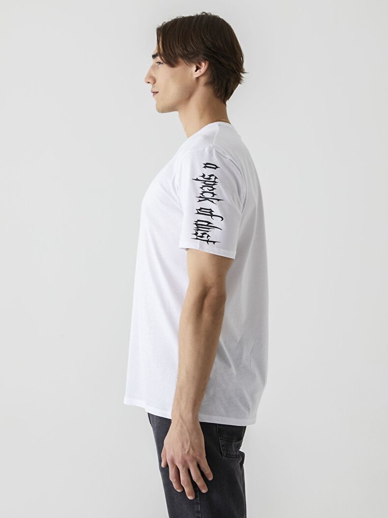 Contrast With Print White T-shirt