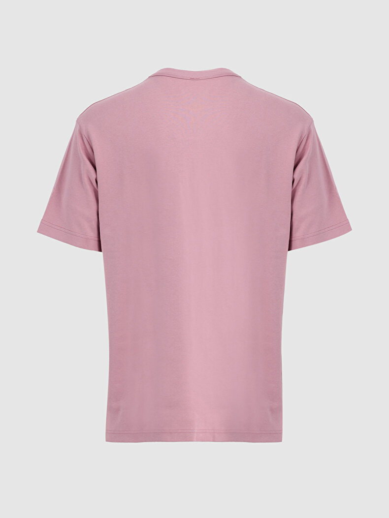 Comfortable Cut With Pockets Pink T-shirt