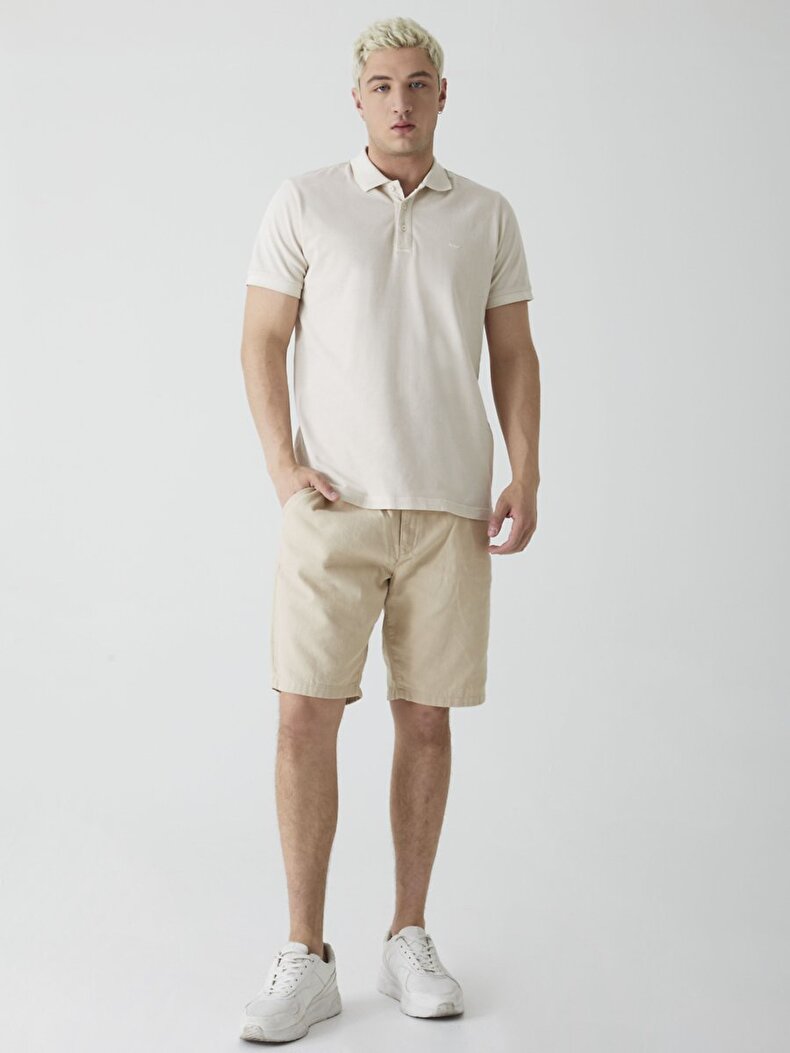 Polo Basic Short Arm Regular Beige T-shirt
