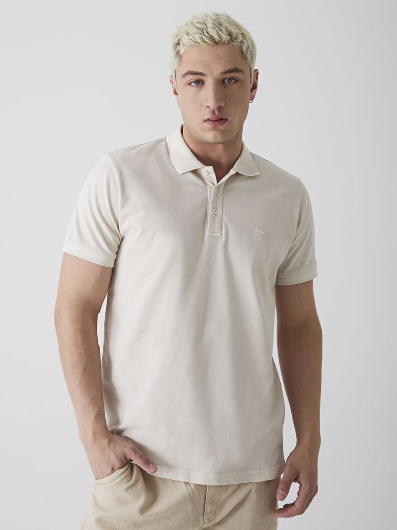 Polo Basic Short Arm Regular Beige T-shirt