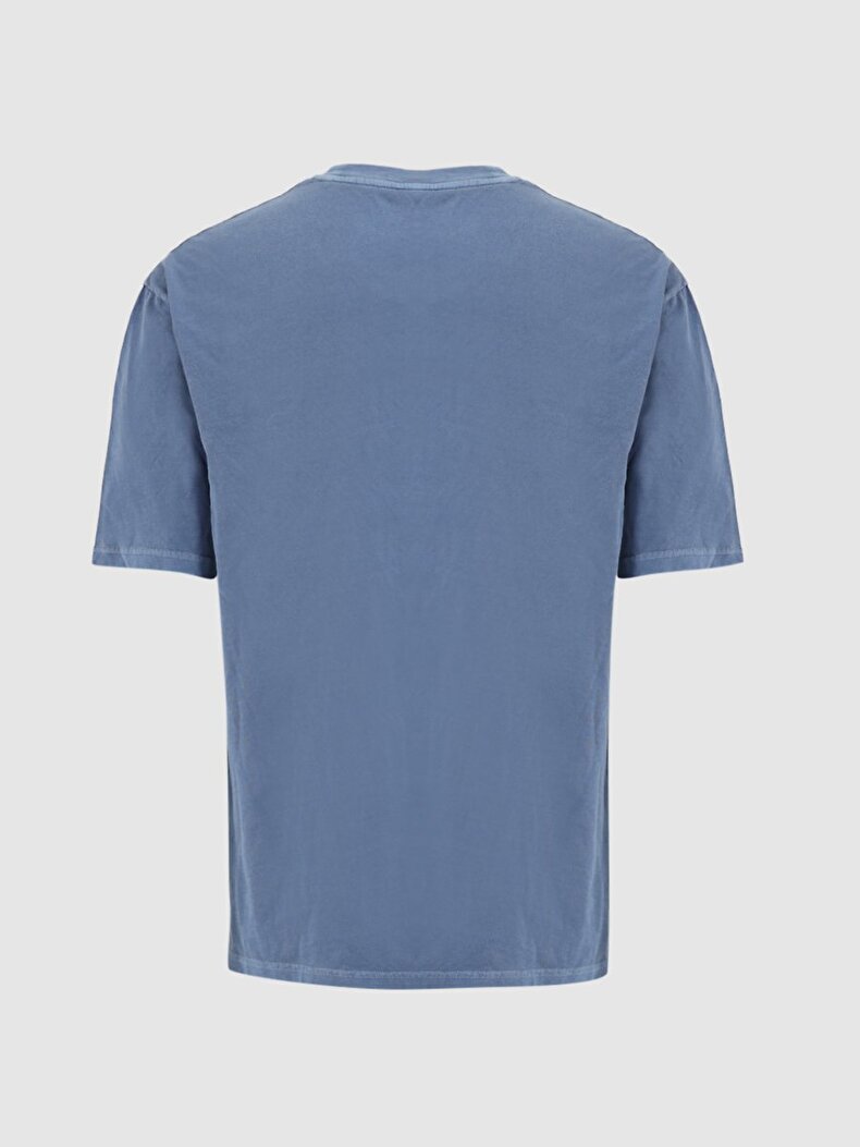 Bleached Crew Neck Blue T-shirt