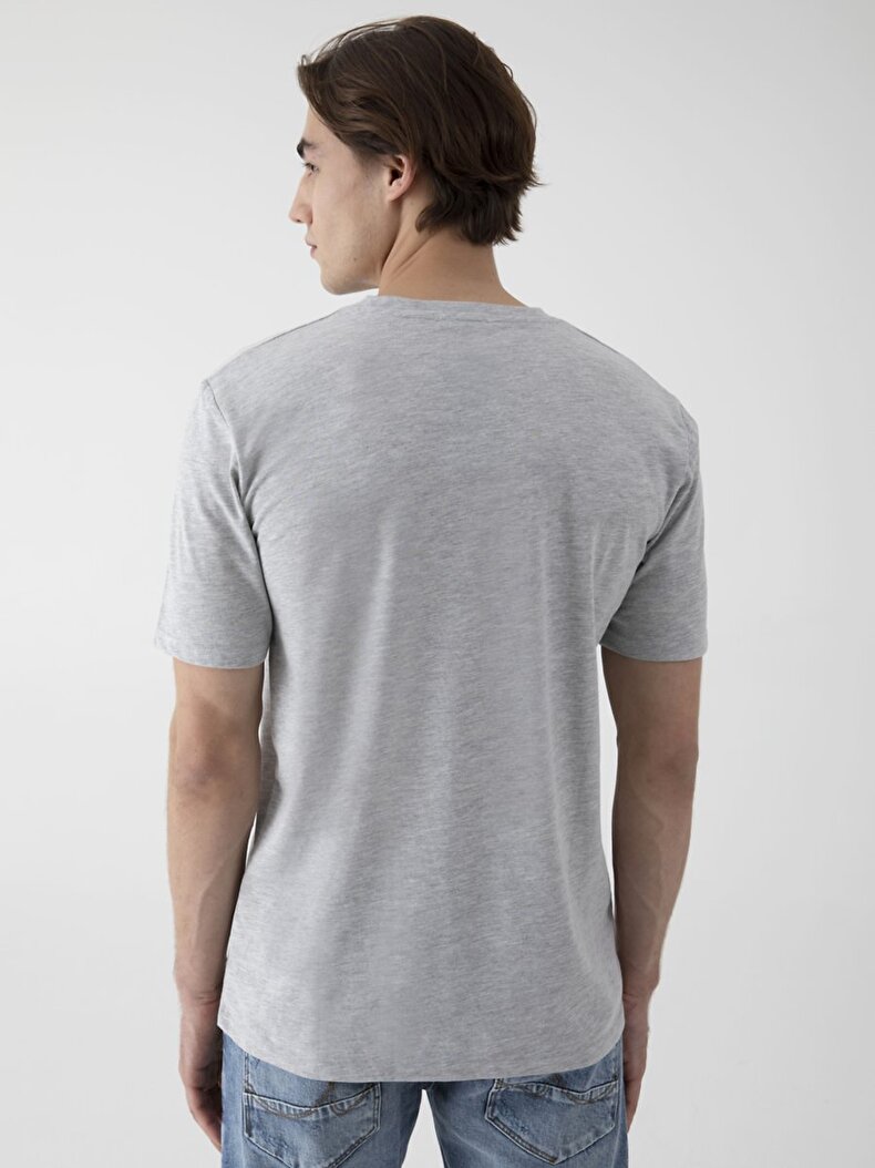 Crew Neck Basic Grey T-shirt
