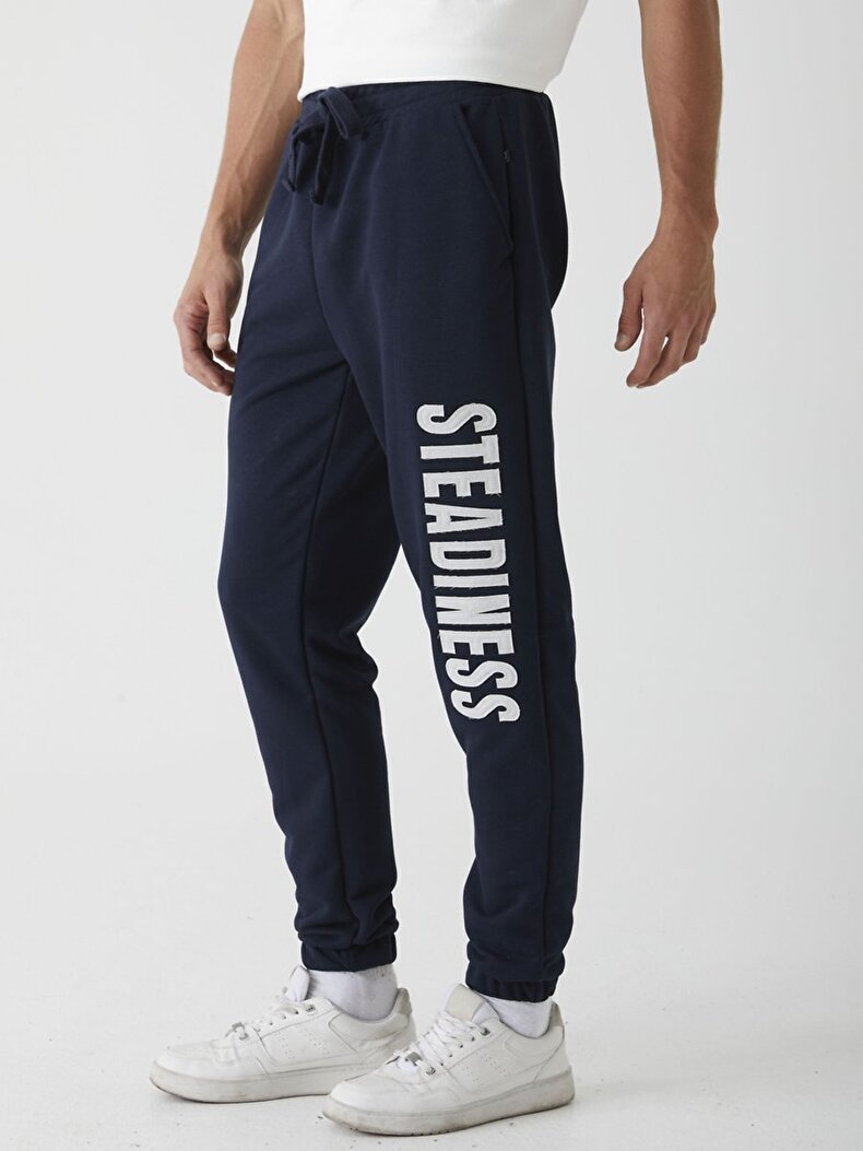 Contrast With Patch Navy Tracksuit
