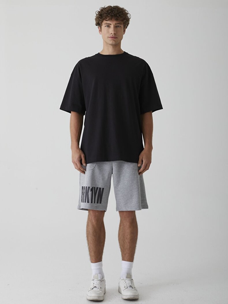 Print With Print Grau Shorts