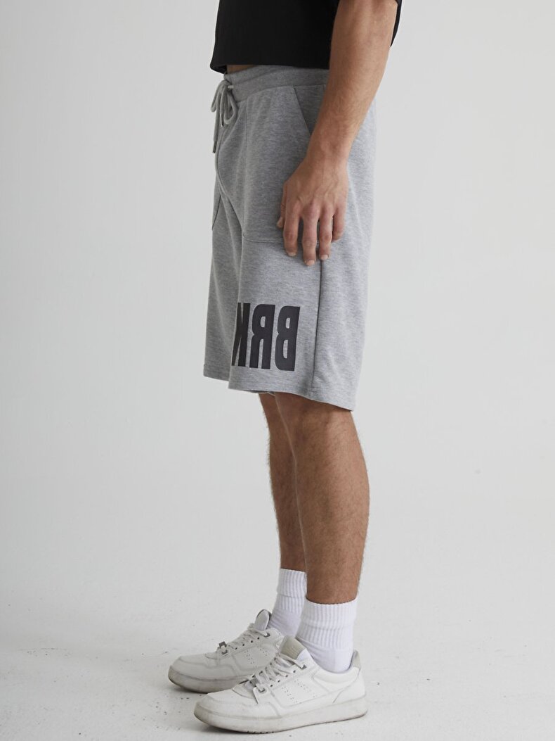 Print With Print Grau Shorts