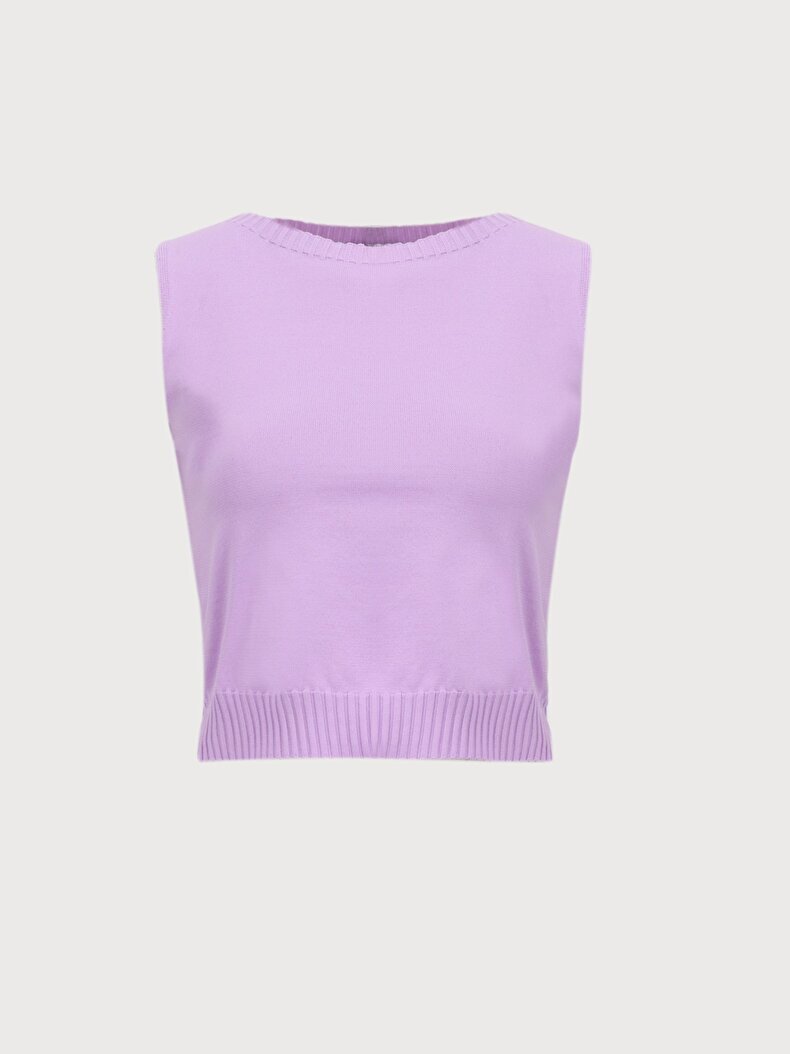 Kolsuz Triko Top Lila Atlet