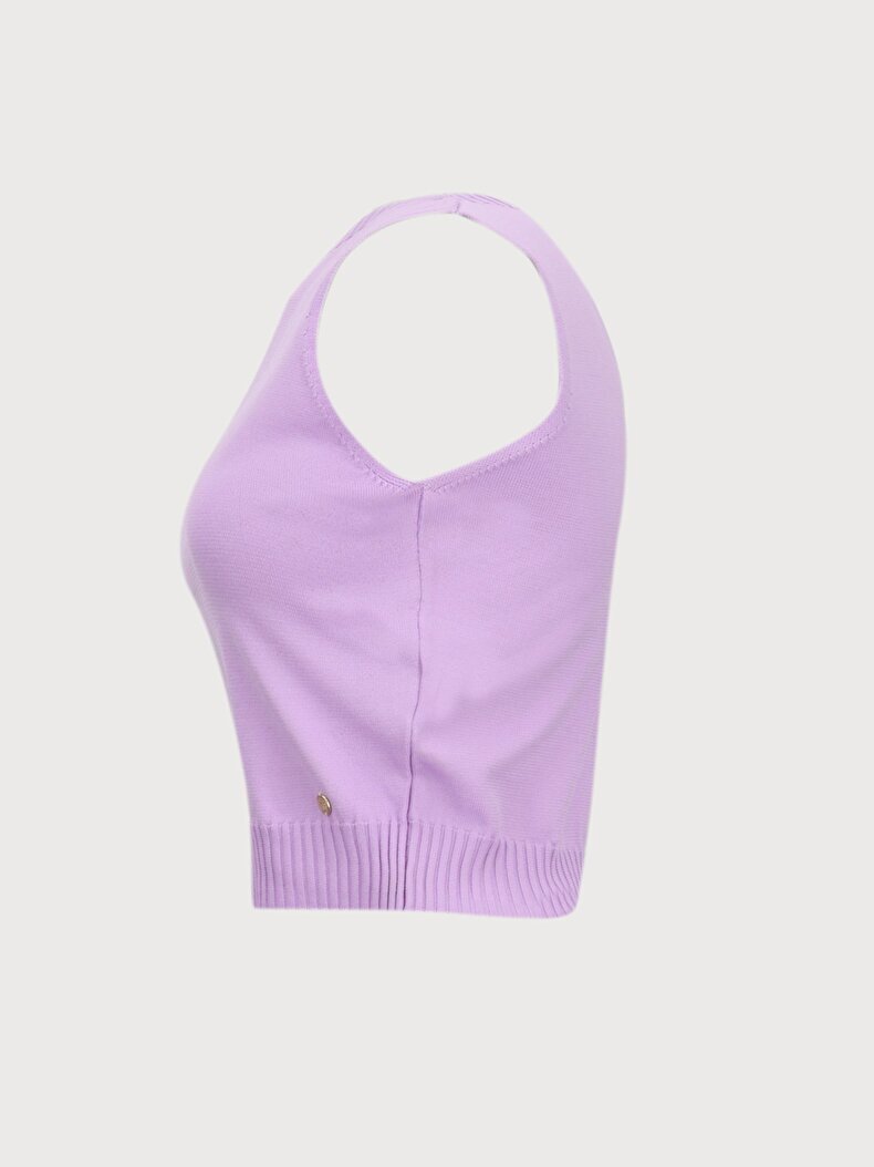Kolsuz Triko Top Lila Atlet
