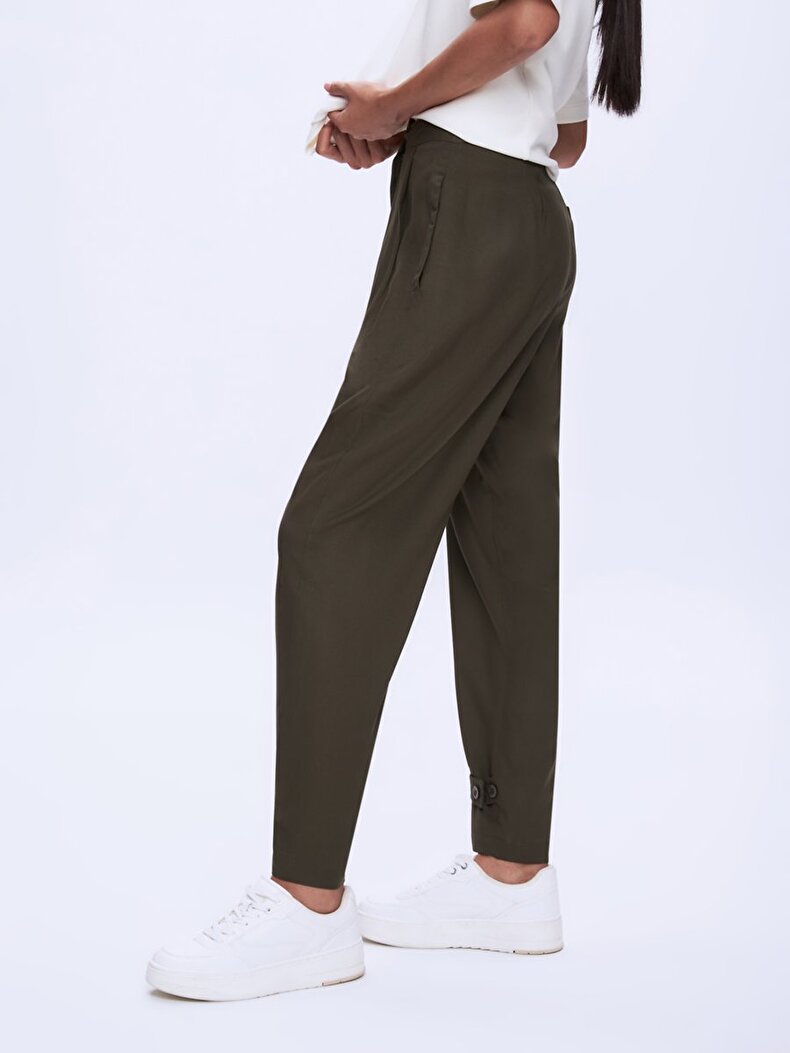 Düz Paça Regular Yeşil Pantolon