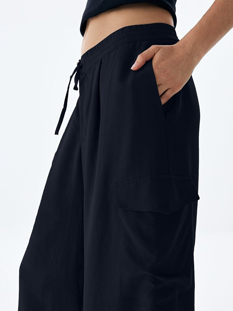 Beli Lastikli Kargo Lacivert Pantolon