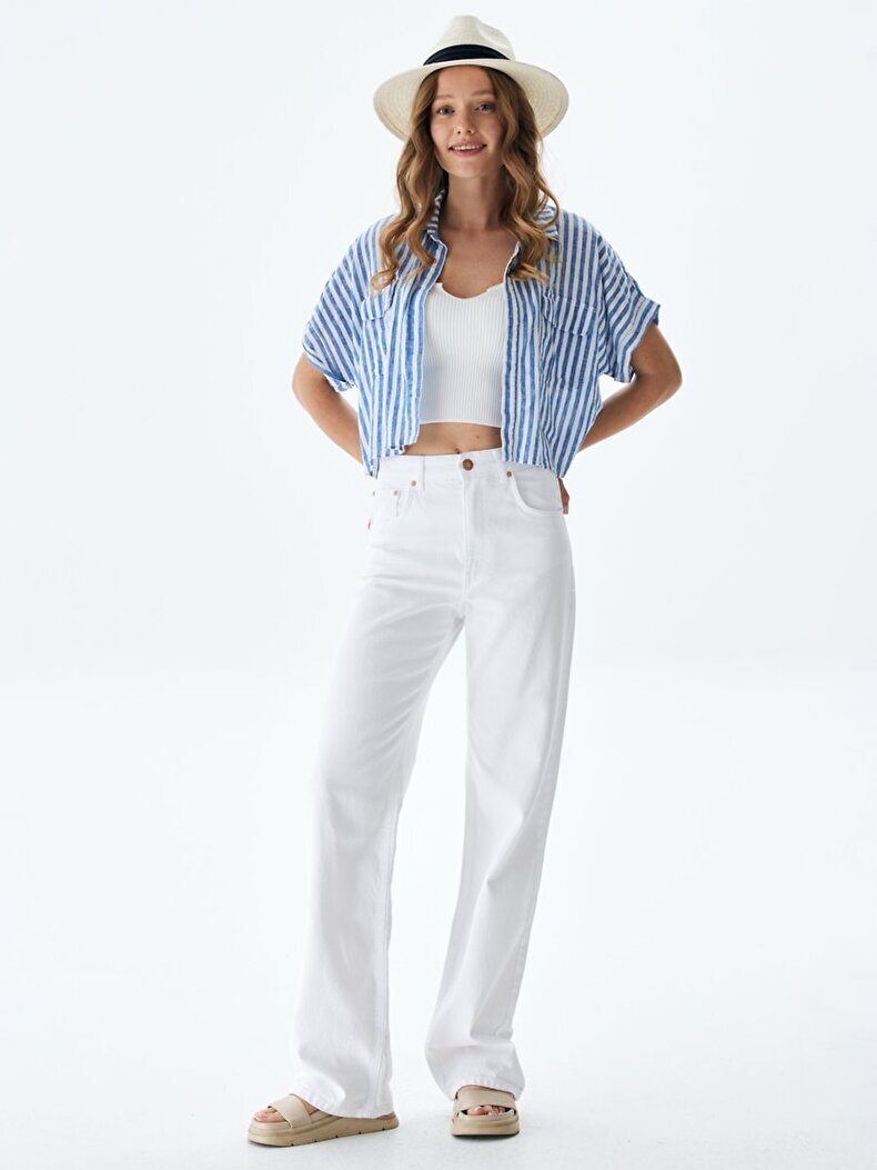 Striped Print With Pockets Overhemd