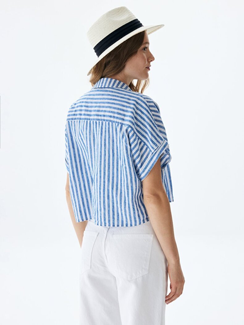 Striped Print With Pockets Overhemd