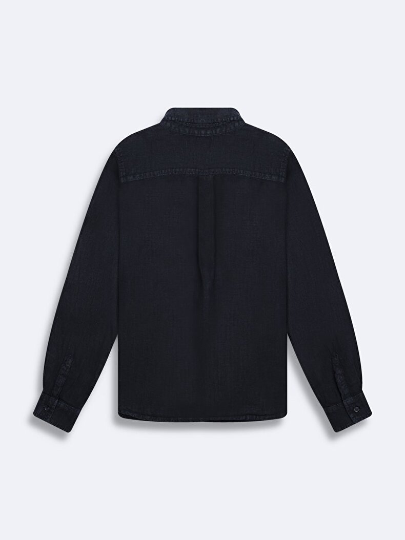 Basic Long Arm Navy Shirt