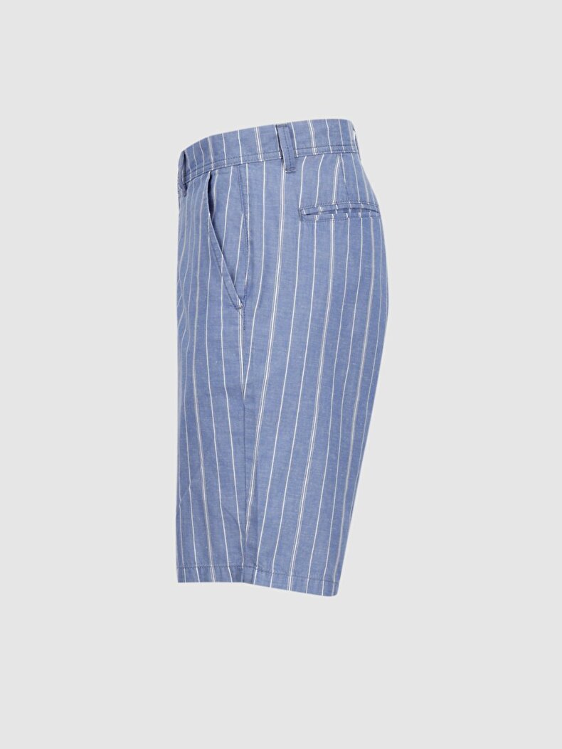 Striped Print Textured Shorts