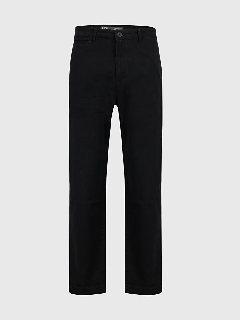 Textured Comfortable Black Trousers