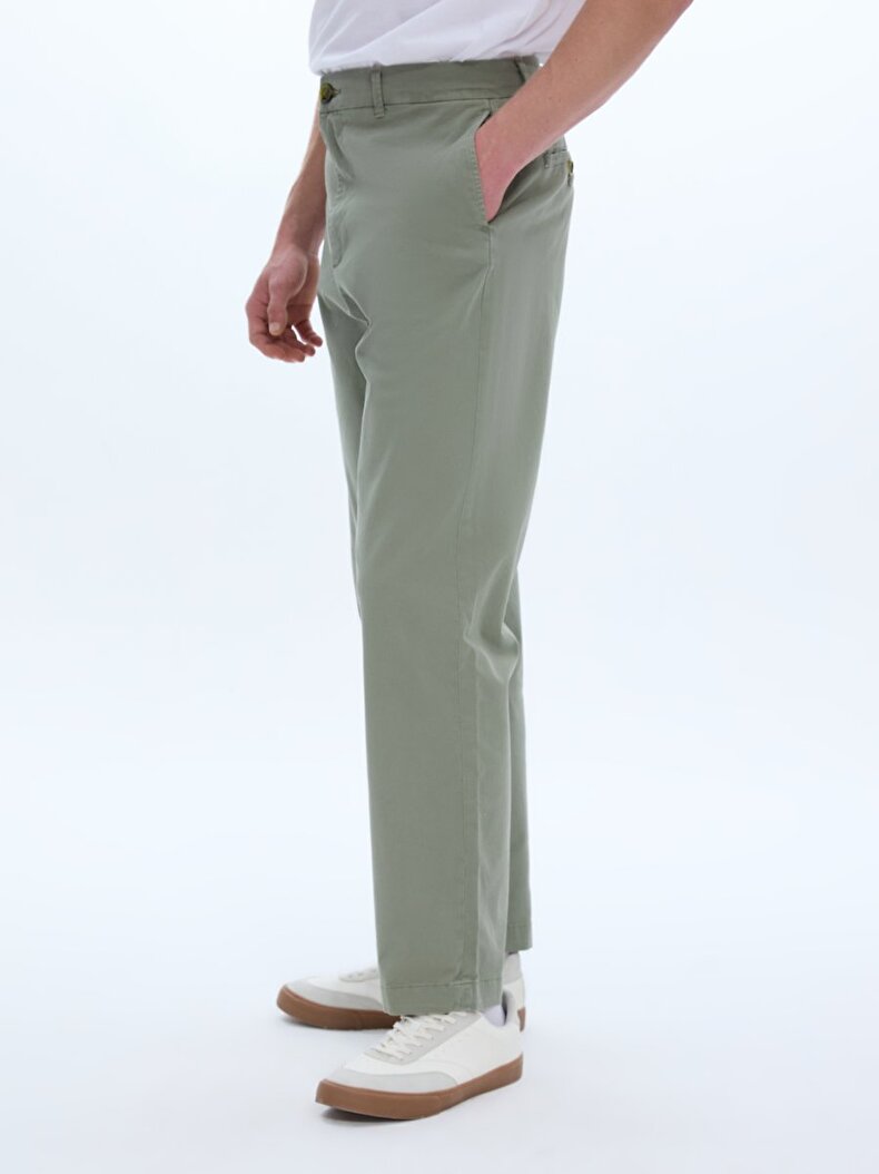 Textured Comfortable Green Trousers