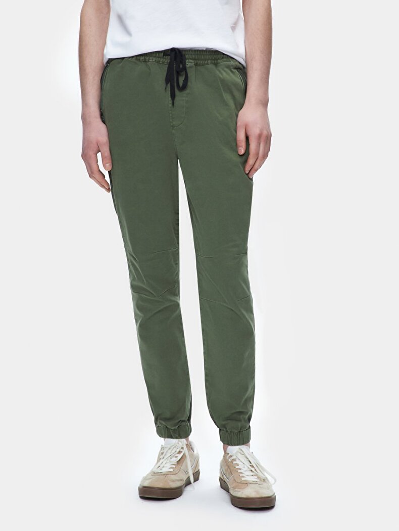 Fit Jogger Bel Yeşil Pantolon