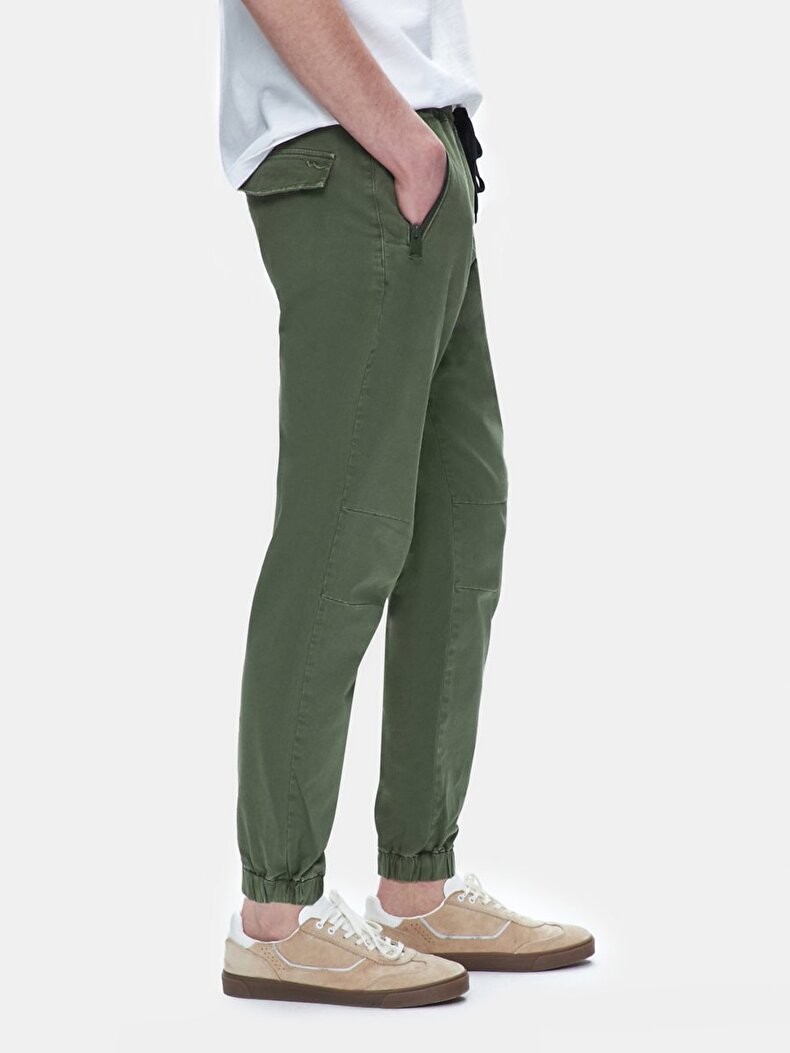 Fit Jogger Bel Yeşil Pantolon