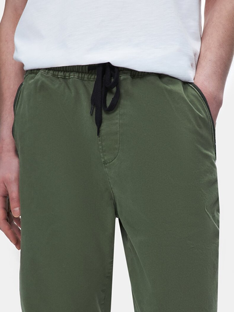 Fit Jogger Bel Yeşil Pantolon