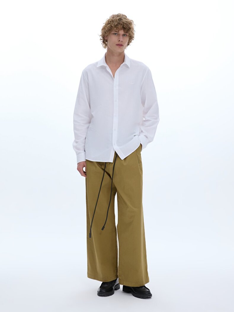 Classic Collar Textured White