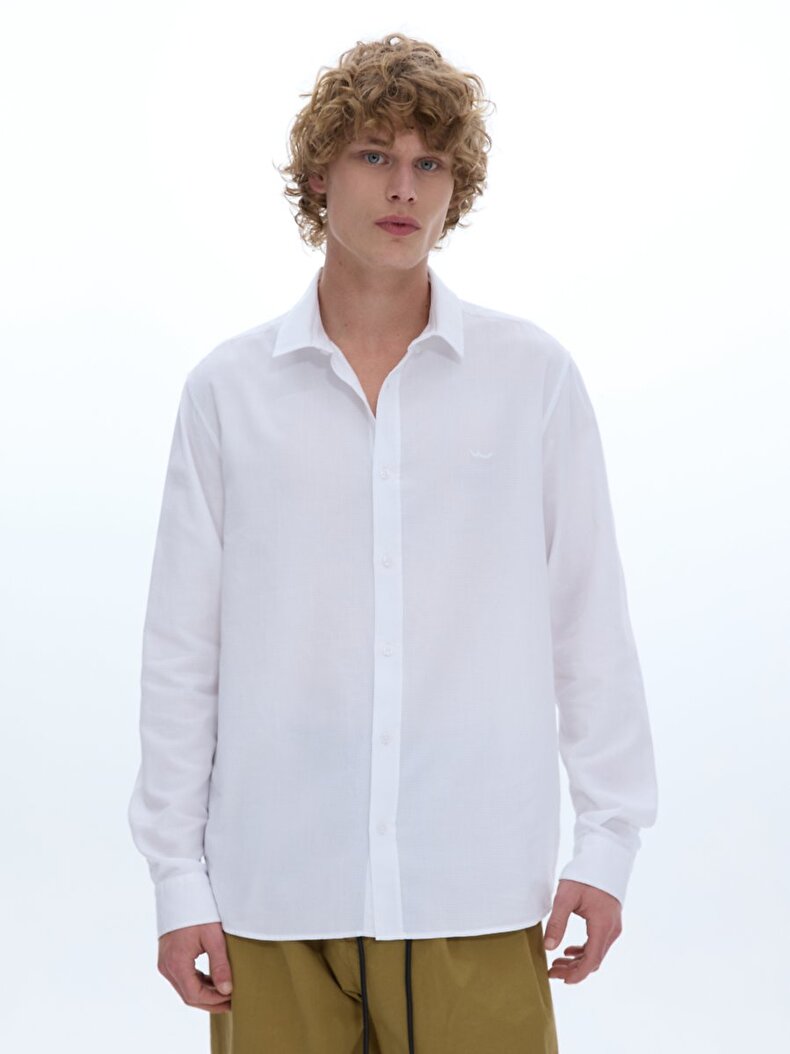Classic Collar Textured White