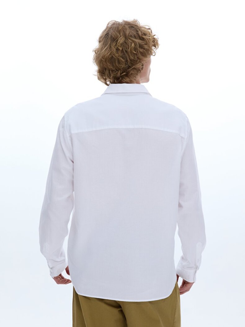 Classic Collar Textured White