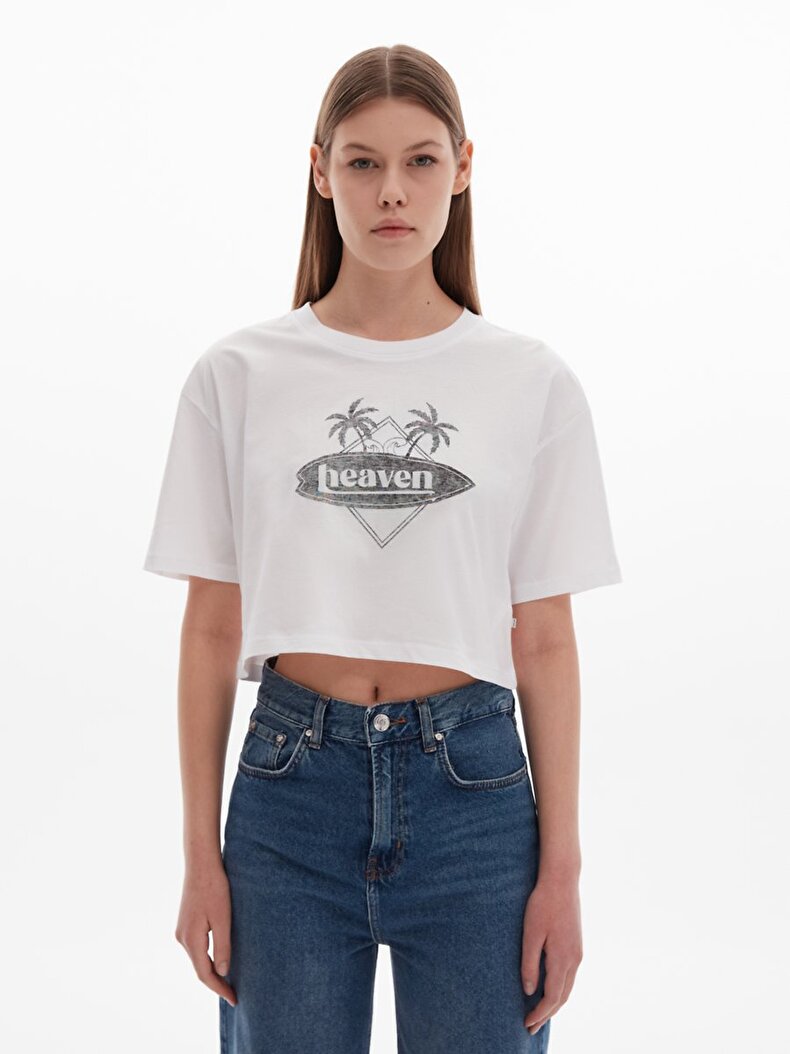 Bleached With Print White T-shirt