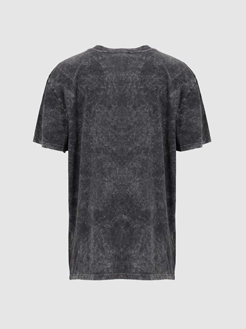 Bleached Graphic Print With Print Anthracite T-shirt
