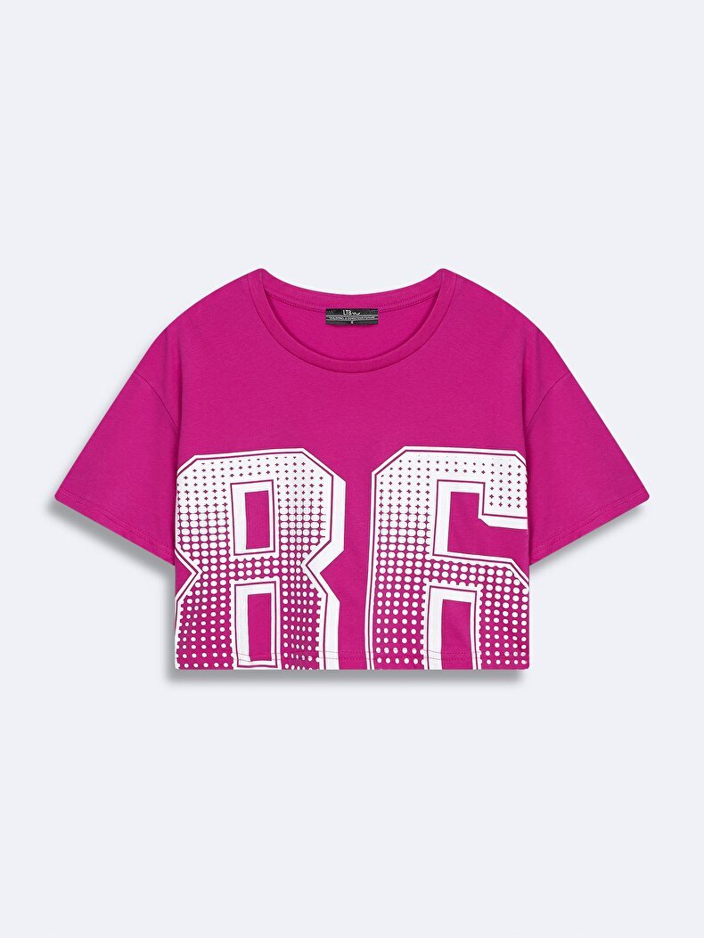Contrast With Print Pink T-shirt