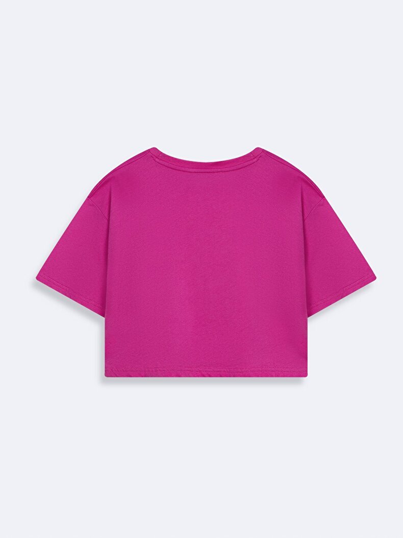 Contrast With Print Pink T-shirt
