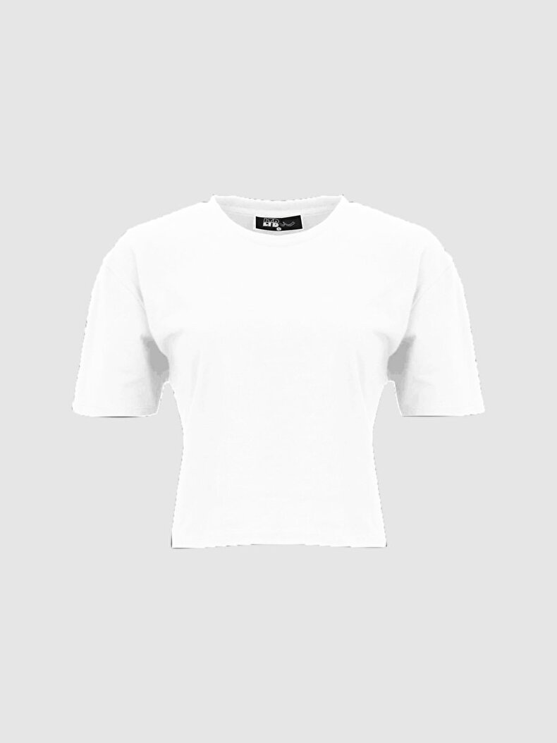 Back Detailed Cropped White T-shirt