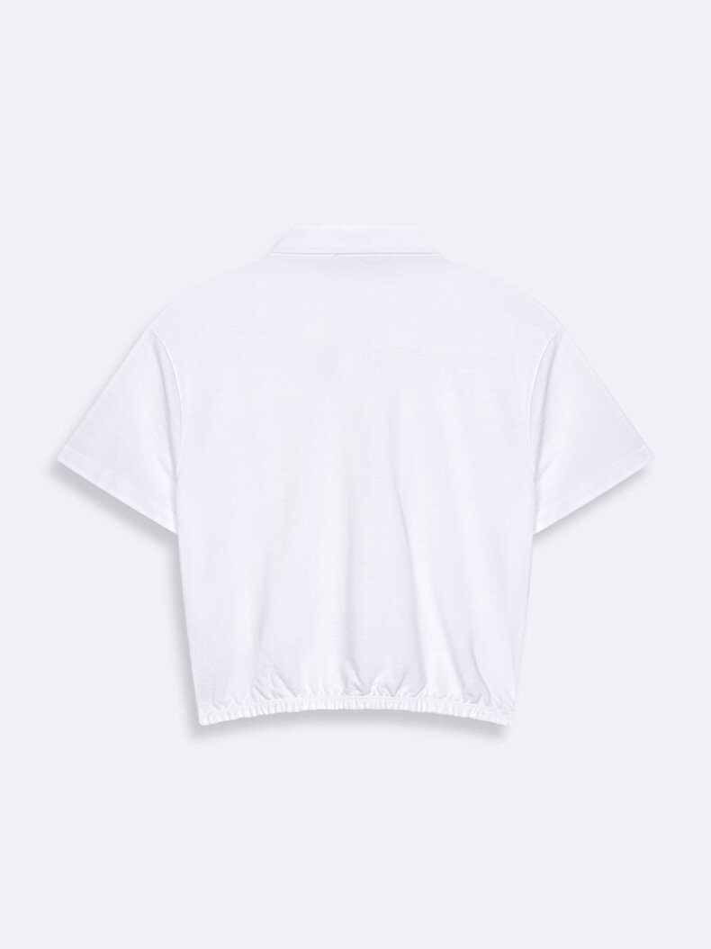 Polo Waist Elastic White T-shirt