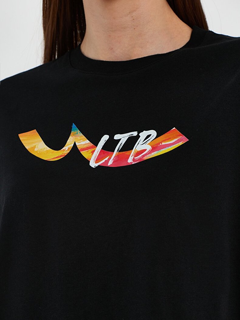 Renkli Ltb Logolu Siyah T-shırt