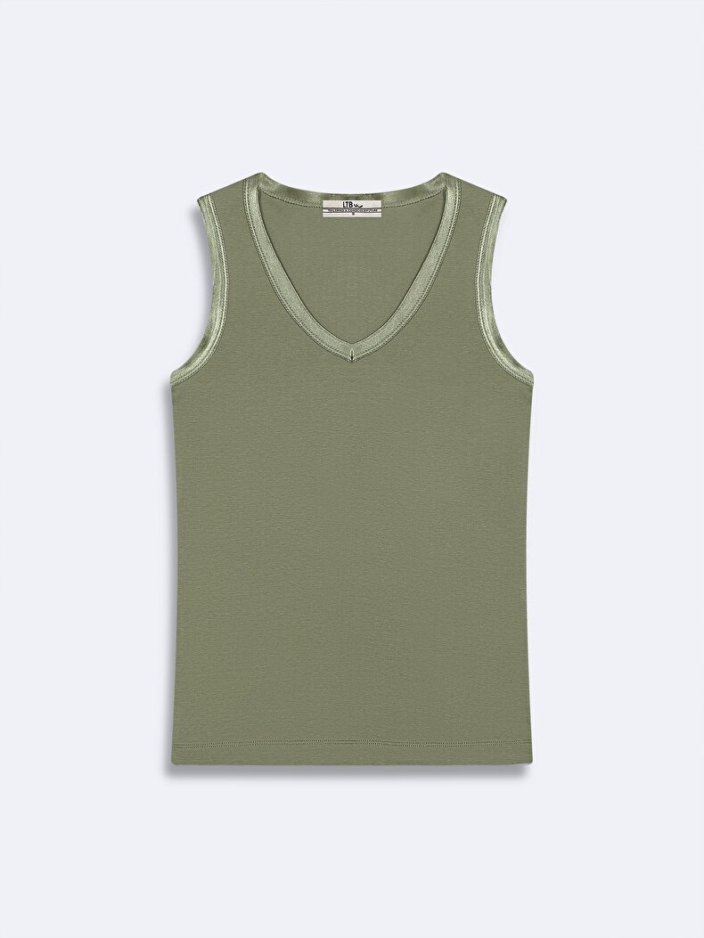 Satin Striped Groen Atleet