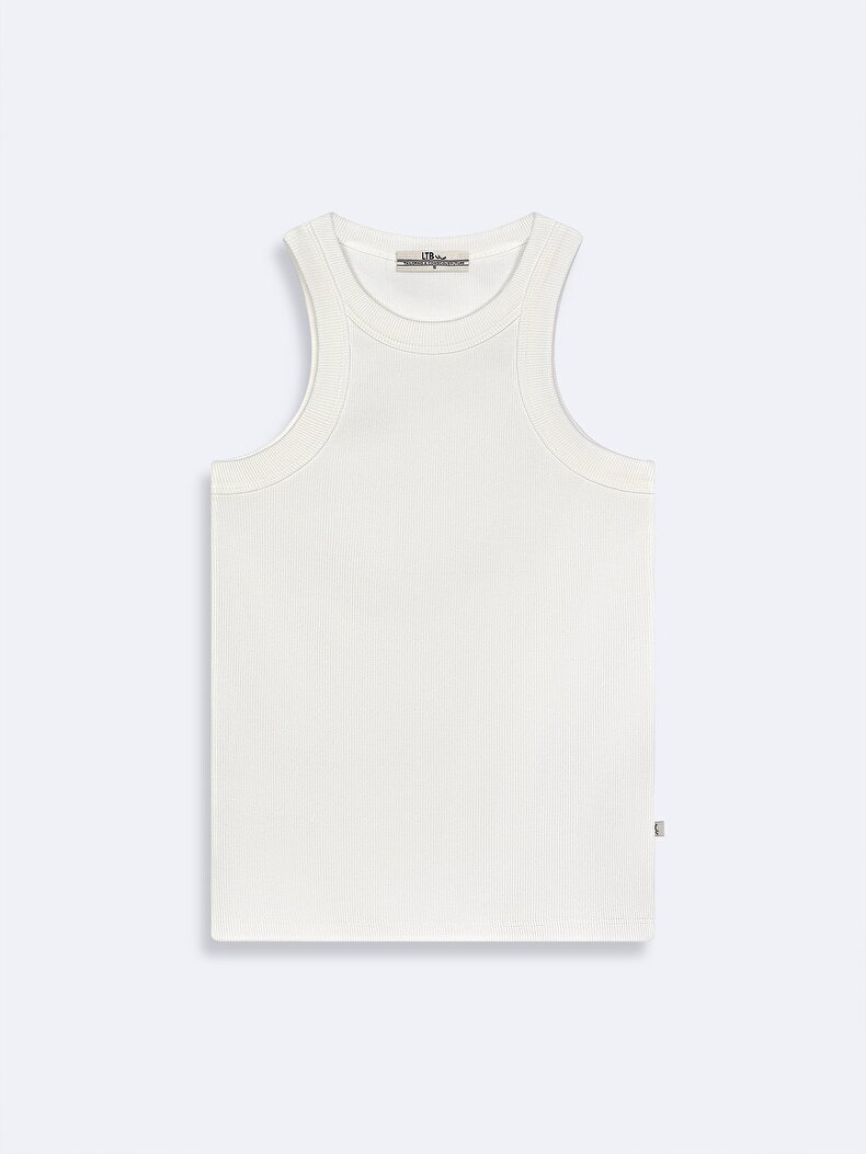 Ribbed Halter Collar Weiss Unterhemd Ribbed Halter Collar Weiss Unterhemd